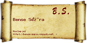 Bense Sára névjegykártya