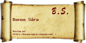 Bense Sára névjegykártya